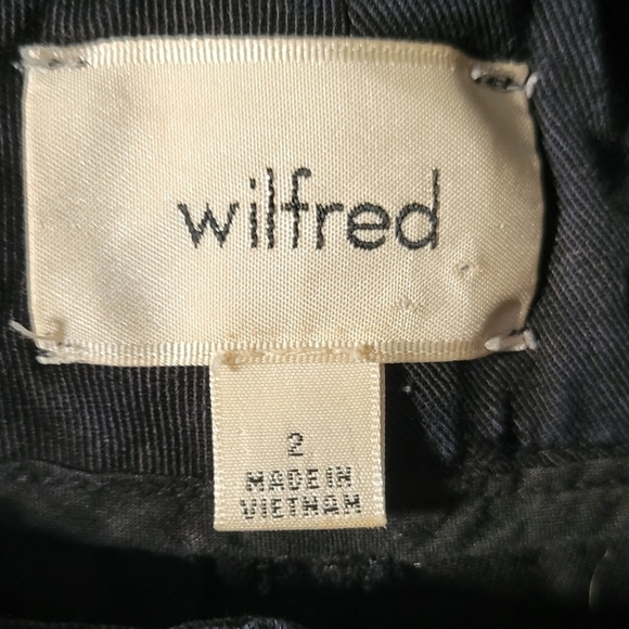 Wilfred Aritzia pleated button fly jogger style rayon blend black dress pant sz2 - Picture 5 of 6